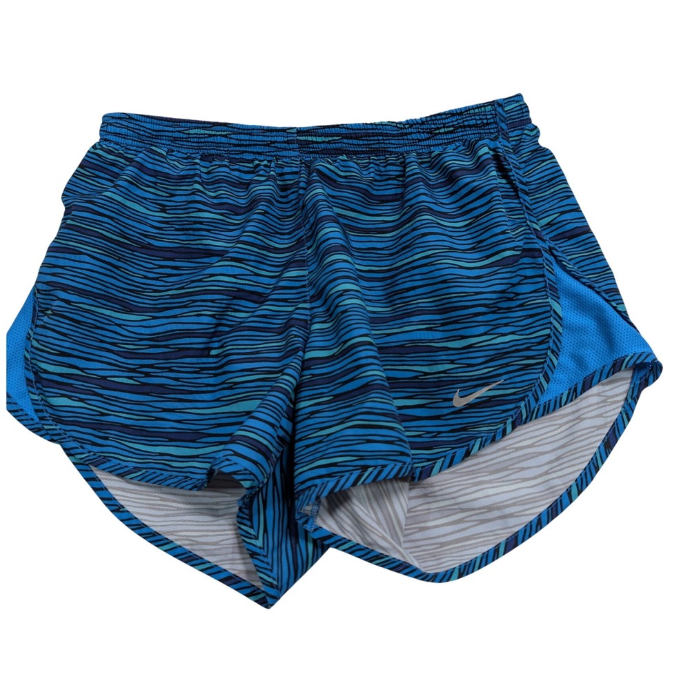 Nike Women Dri-FIT Running Shorts S Blue Abstract Stripe 723944-435